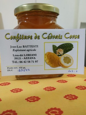 Confiture de cédrat corse