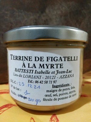 Terrine de figatelli à la myrte